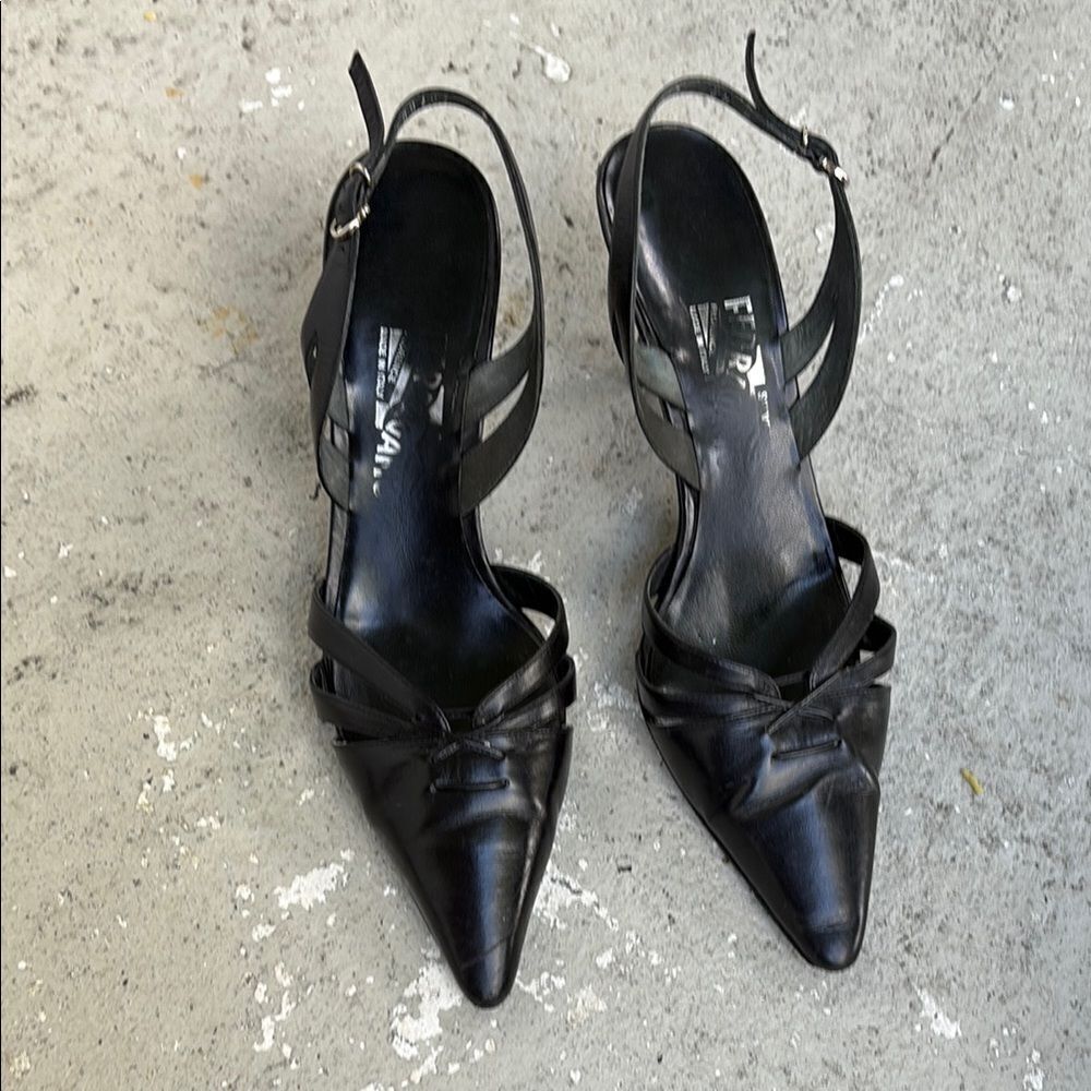 Ferragamo Slingbacks kitten heels